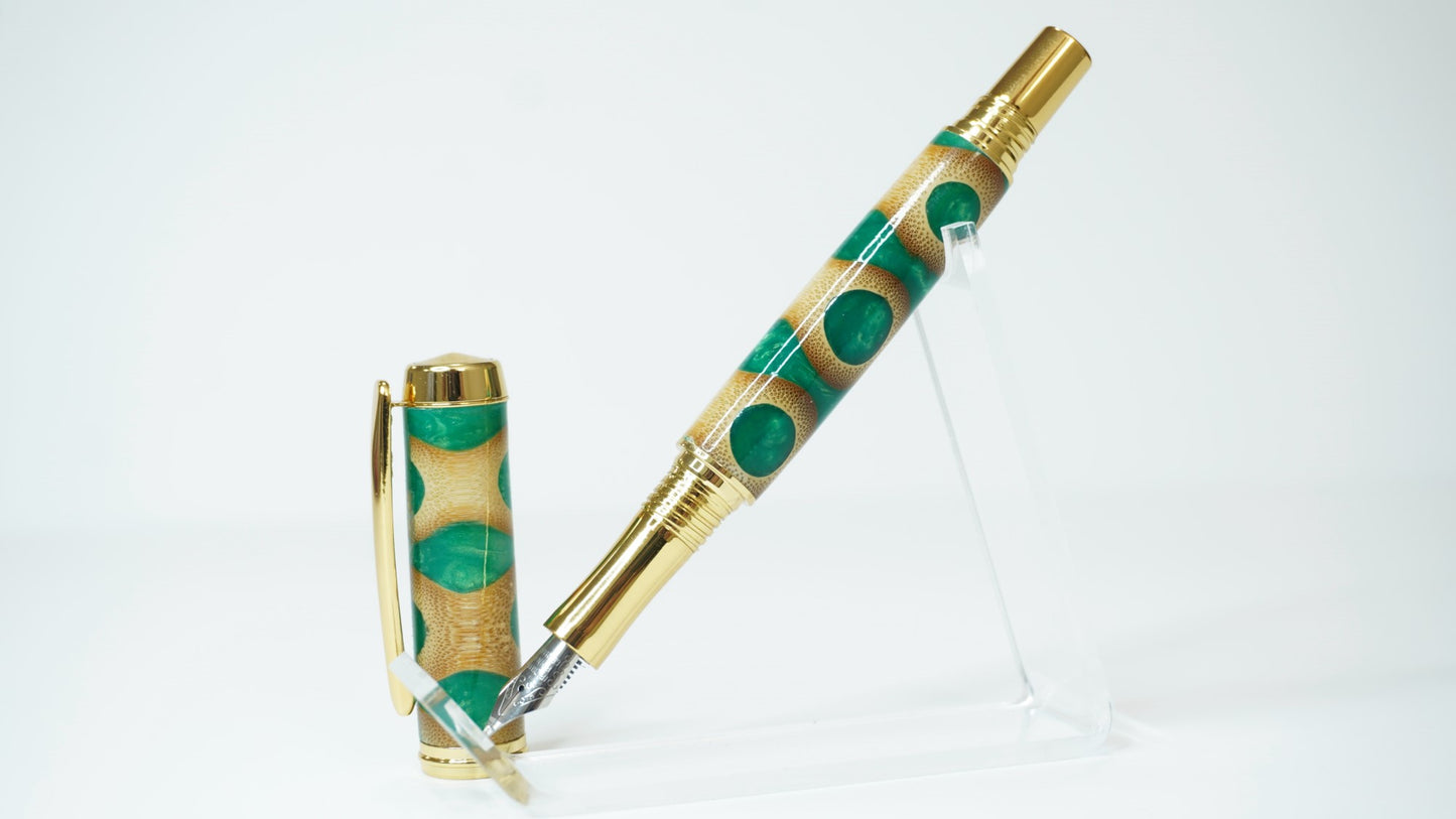 Green Bamboo & Resin Fountain Pen - B Grade (20% off)