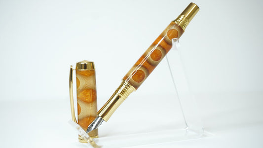 Gold Bamboo & Resin Fountain Pen - B Grade (15% off)