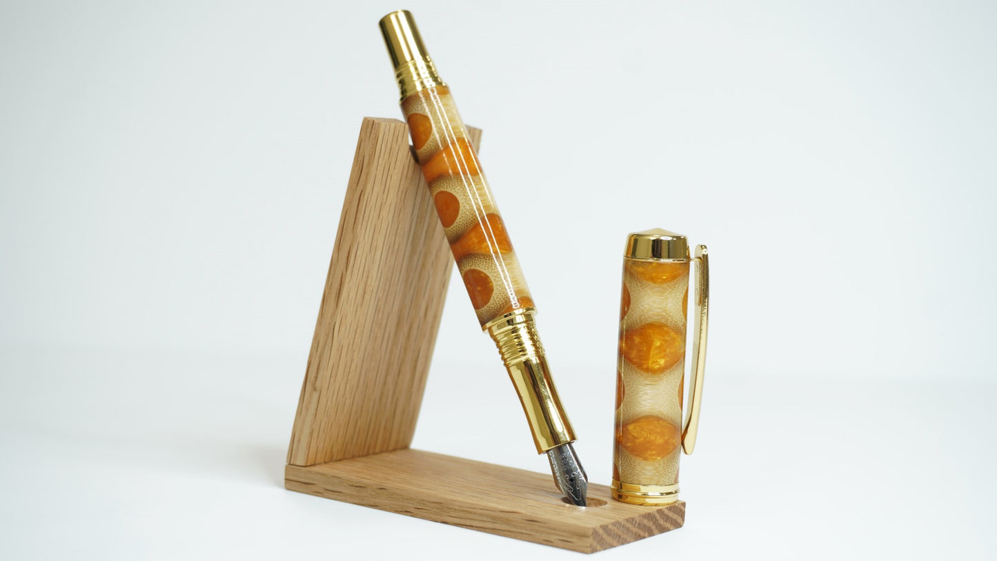 Gold Bamboo & Resin Fountain Pen - B Grade (15% off)