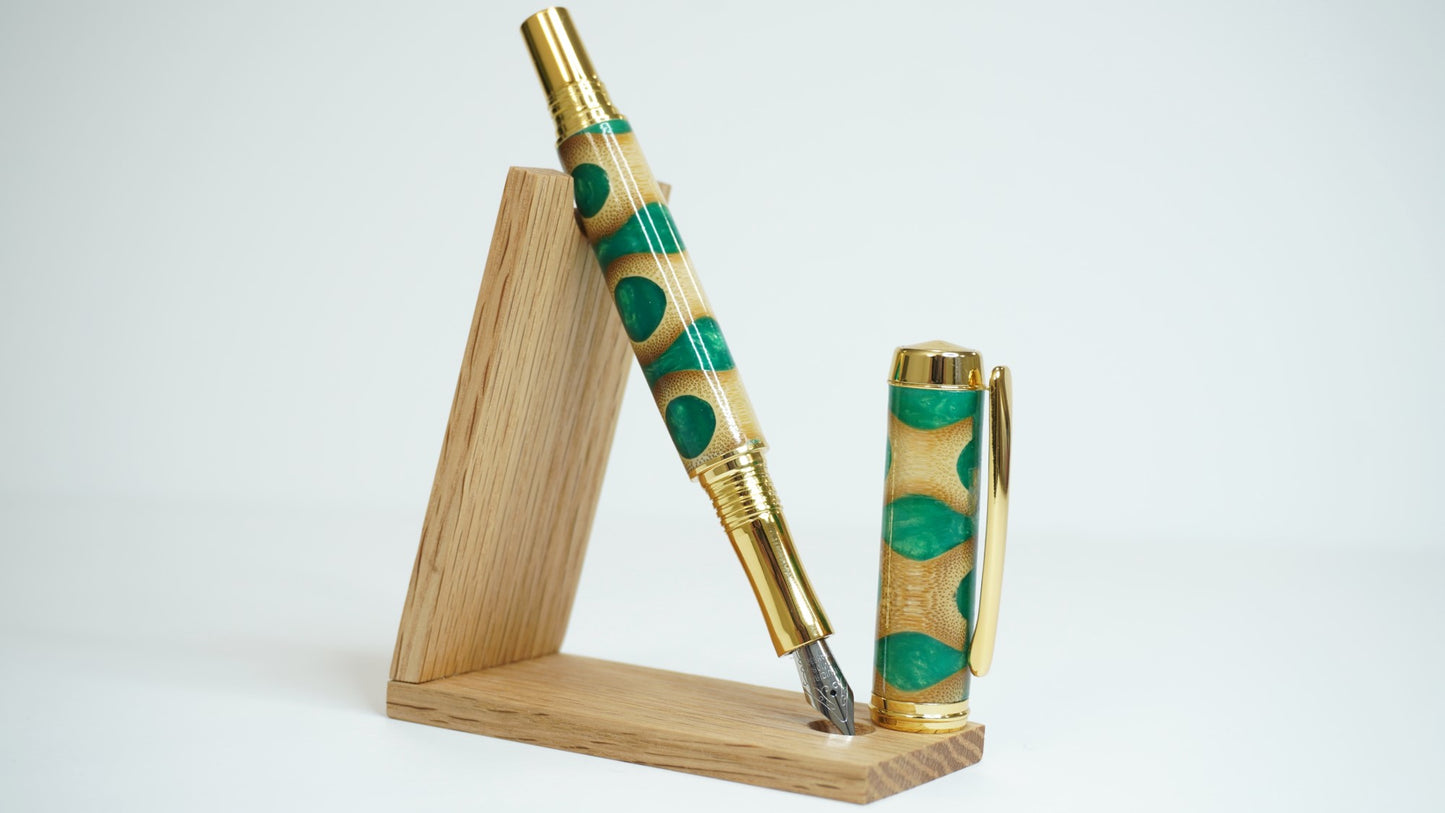 Green Bamboo & Resin Fountain Pen - B Grade (20% off)