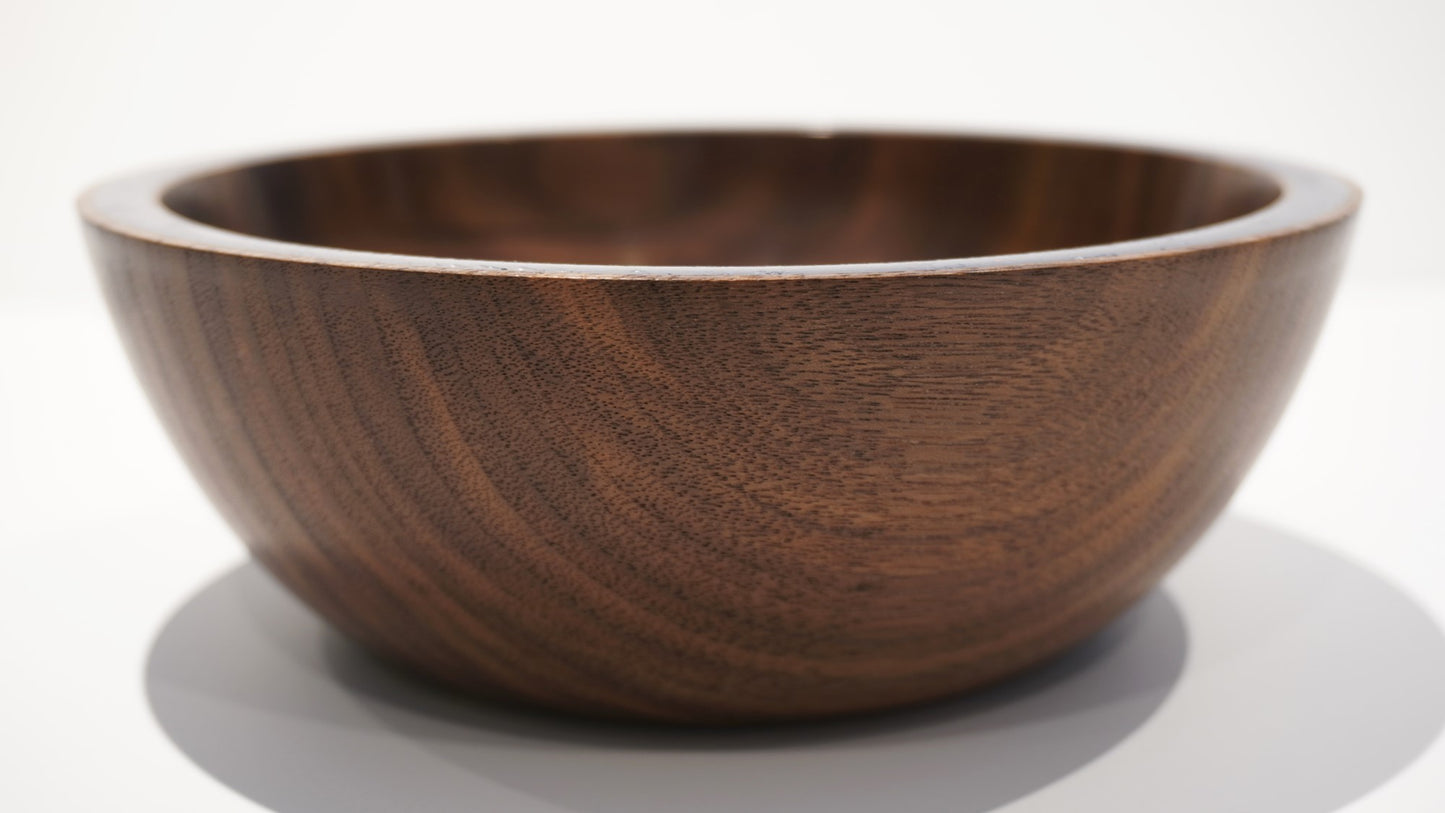 Walnut Bowl with Blue Stone Inlay