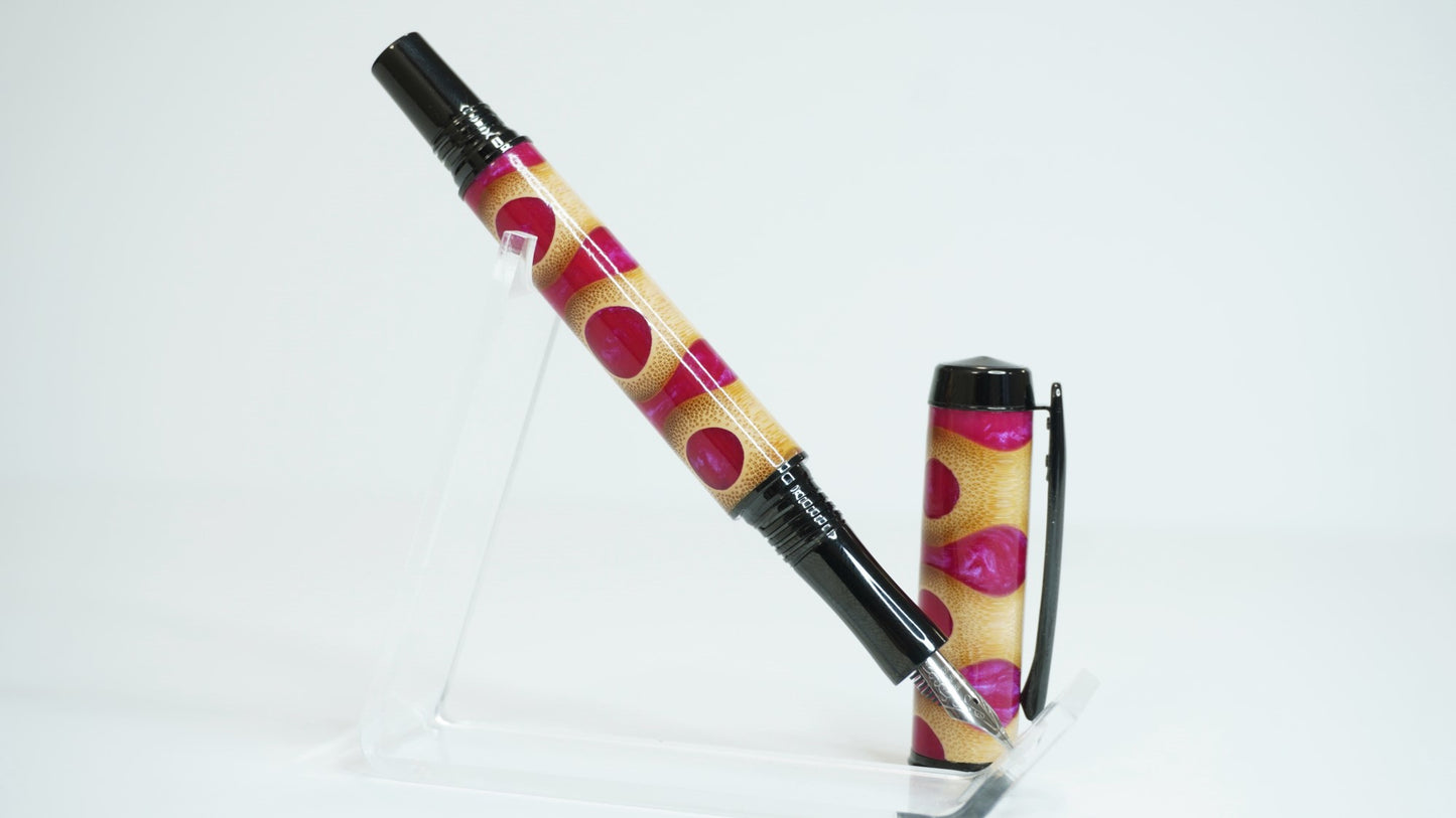 Pink Bamboo & Resin Fountain Pen - B Grade (15% off)