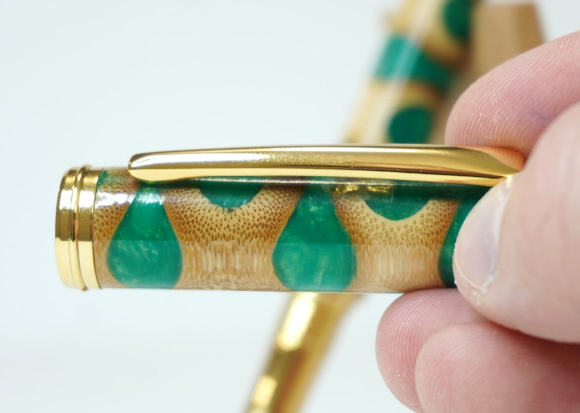 Green Bamboo & Resin Fountain Pen - B Grade (20% off)