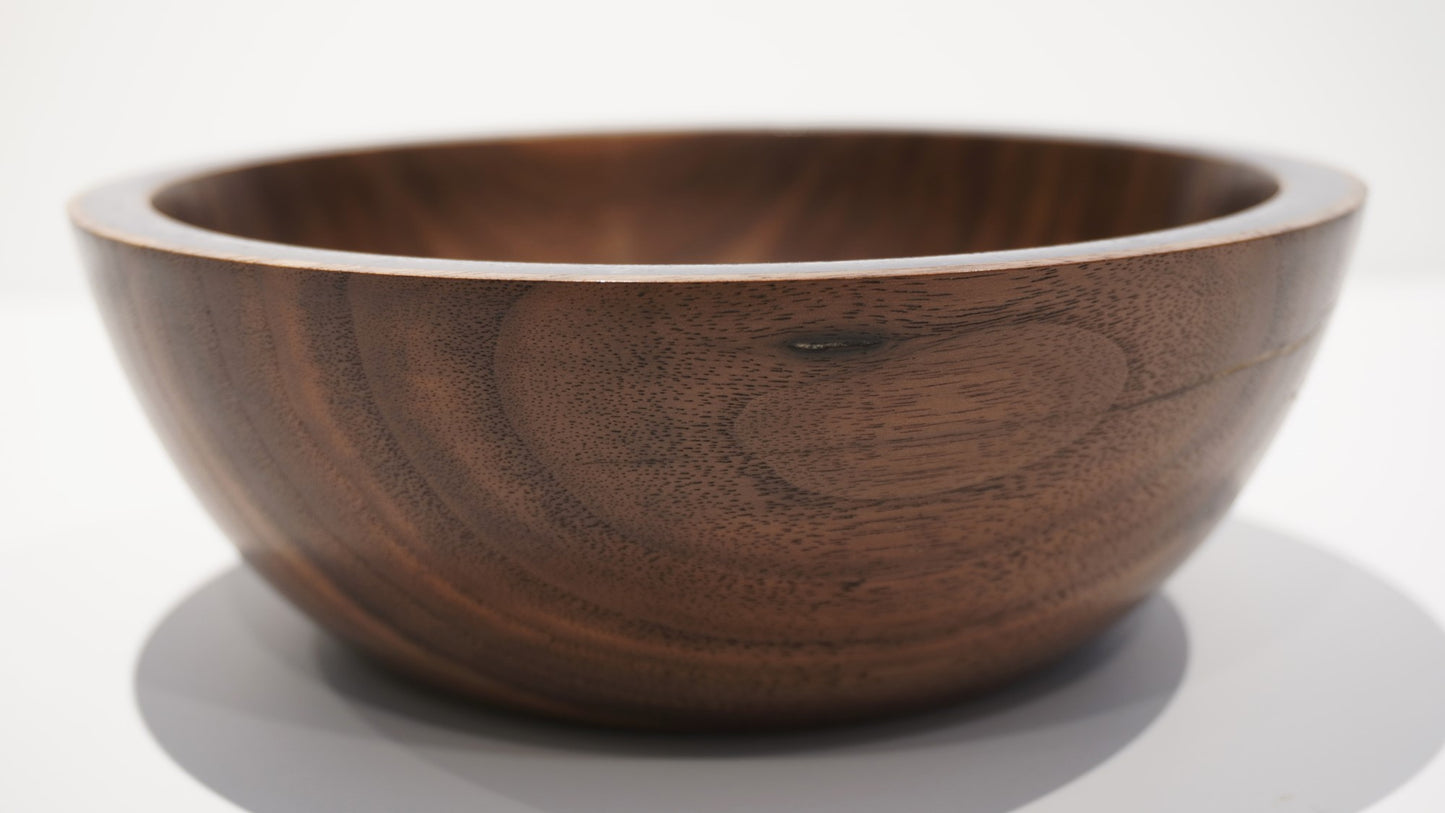 Walnut Bowl with Blue Stone Inlay